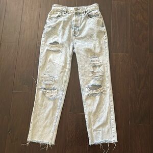 PacSun High Rise Straight Light Blue Ripped Jeans Size 26